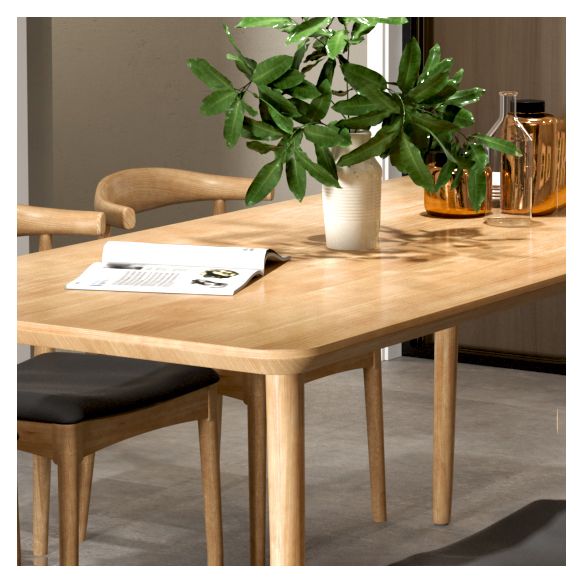 Rectangle 4 Legs Contemporary Dining Table Wood Color Fixed Table of Solid Wood Clearhalo ' dining_table' 'Dining Tables & Seating' 'Dining Tables' 'furn' 'furn_dining_table' 'Furniture' 'furniture_dining_table' 'Kitchen & Dining Furniture' 'kitchen&dining_furn' 'kitchen' 'kitchen_dining_table' 1200x1200_77c76bd6-eae2-40be-8270-736e799bec2a