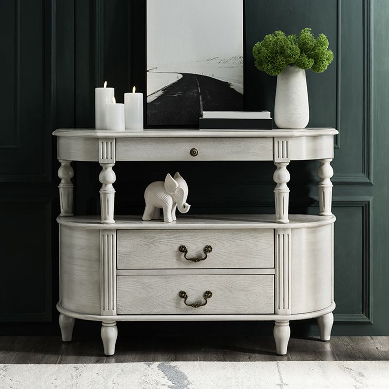 Half Moon Shape Contemporary Console Table Brown/Grey Console Sofa Table