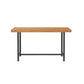 Table de bar de style industriel, bureau de bar de bistro rectangulaire en bois massif avec repose-pieds