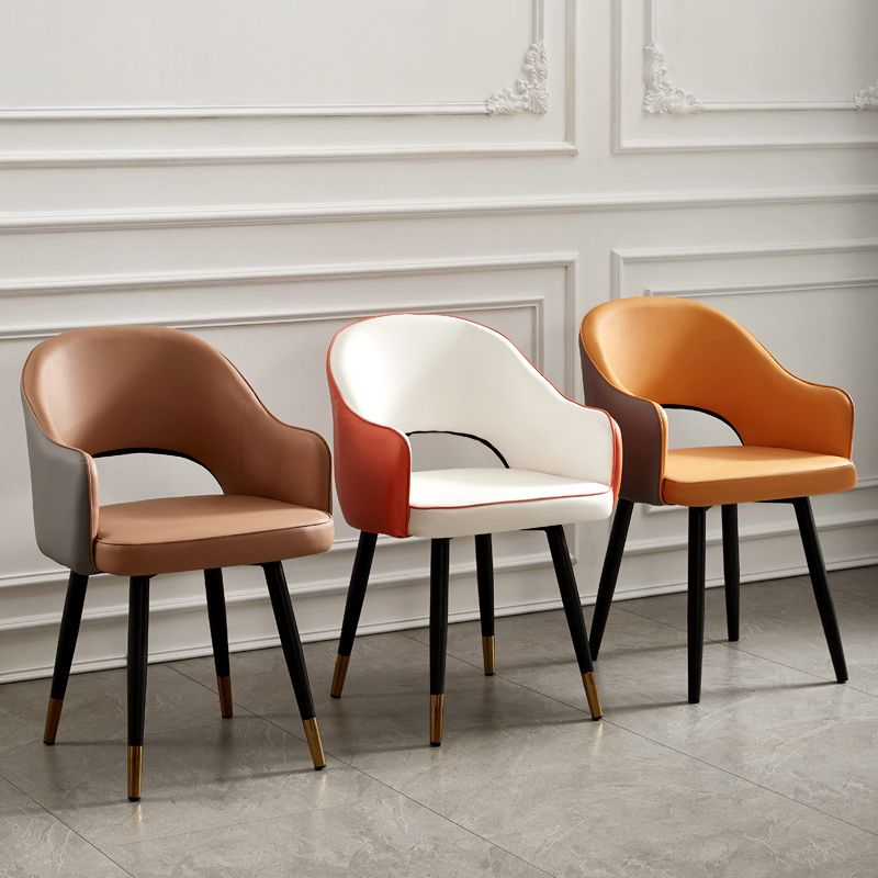 Nordic Style Metal Dining Chairs Dining Open Back Arm Side Chair for Kitchen Clearhalo ' kitchen&dining_furn' 'Dining Chairs' 'Dining Tables & Seating' 'dining_chair' 'furn' 'furn_dining_chair' 'Furniture' 'furniture_dining_chair' 'Kitchen & Dining Furniture' 'kitchen' 1200x1200_77cb8773-664c-41bb-abae-4cd2a68f7485