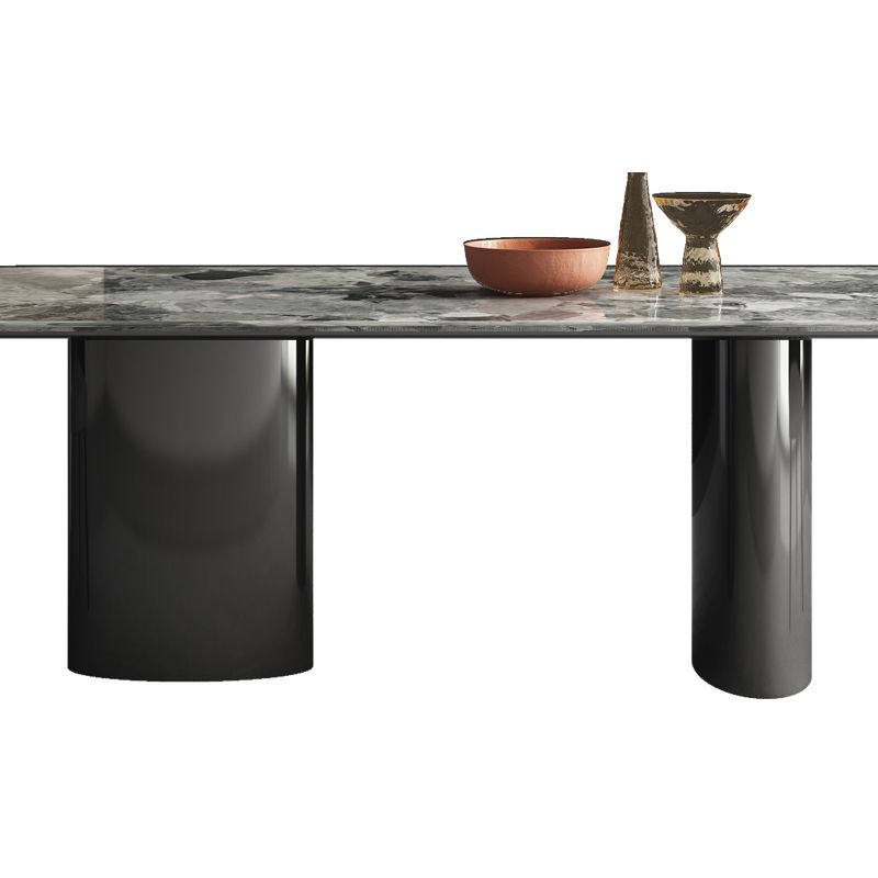 Mesa de cocina moderna con patas metálicas de mármol para comedor