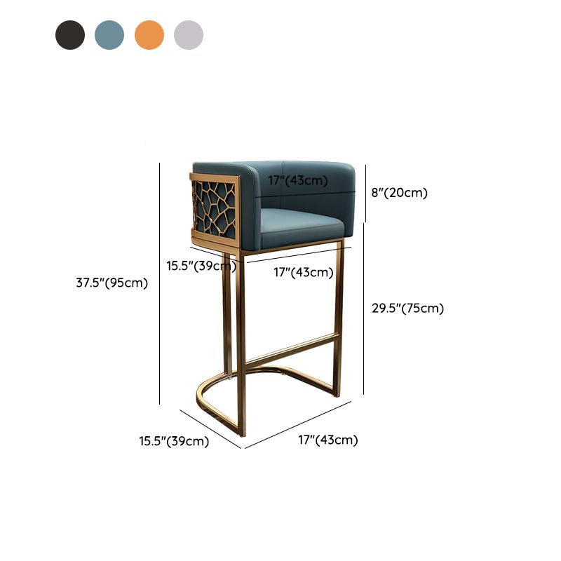 Glamstil Faux Leder Barstool Low Back Counter Barhocker für Küche