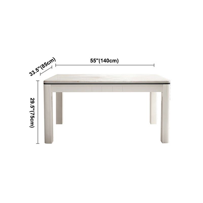 Mid-Century Home Marble Dining Table Rectangle Shape Table with 4 Legs Base Clearhalo ' dining_table' 'Dining Tables & Seating' 'Dining Tables' 'furn' 'furn_dining_table' 'Furniture' 'furniture_dining_table' 'Kitchen & Dining Furniture' 'kitchen&dining_furn' 'kitchen' 'kitchen_dining_table' 1200x1200_77cd9df4-b511-4ae6-ac15-29e0280d43e6