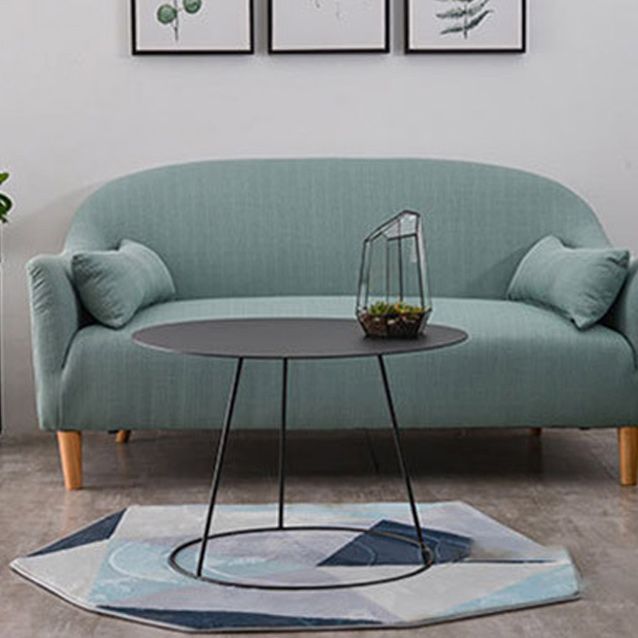 Mid-Century Modern Iron Coffee Table Set Black Finish Round Cocktail Table Clearhalo 'Coffee & Accent Tables' 'Coffee Tables' 'coffee_tables' 'furn' 'furn_coffee_tables' 'Furniture' 'Living Room Furniture' 1200x1200_77ce3440-5422-4aa0-9ec7-1a0c3217847d