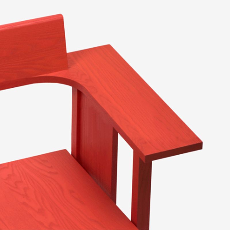 Modern Arm Chair Solid Wood Open Back Guest Chair for Dining Room