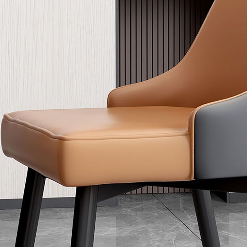 Glam Metal Dining Armless Chairs Upholstered Dining Parsons Chairs for Restaurant Clearhalo ' kitchen&dining_furn' 'Dining Chairs' 'Dining Tables & Seating' 'dining_chair' 'furn' 'furn_dining_chair' 'Furniture' 'furniture_dining_chair' 'Kitchen & Dining Furniture' 'kitchen' 1200x1200_77d04934-5442-4d00-b883-f0df62e5a9db