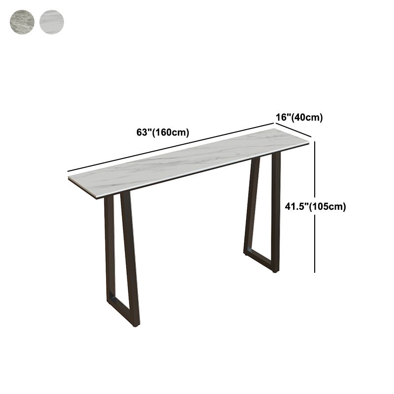Rechthoek Stone Bistro Accent Dining Table Industriële Sled Indoor Pub Table
