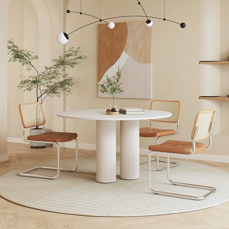 Round Dining Table Modern Furniture with Solid Wood Base for Home Clearhalo 'Dining Tables & Seating' 'Dining Tables' 'dining_table' 'furn' 'furn_dining_table' 'Furniture' 'Kitchen & Dining Furniture' 1200x1200_77d32b49-1796-4d32-af32-0e1a0c3dead5