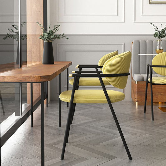 Contemporary Kitchen Dining Arm Chair Black Legs Open Back Dining Chair Clearhalo 'Dining Chairs' 'Dining Tables & Seating' 'dining_chair' 'furn' 'furn_dining_chair' 'Furniture' 'Kitchen & Dining Furniture' 1200x1200_77d3e606-b60e-4f0c-ad50-edbe88d95eea