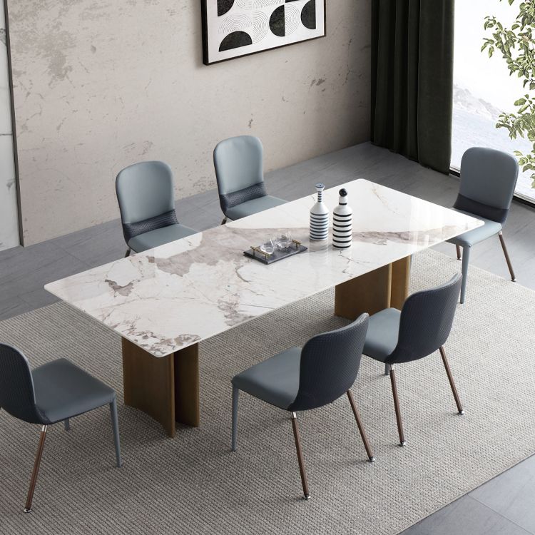 Sintered Stone Dining Table Luxury Style Double Pedestal Base Table for Home Clearhalo ' dining_table' 'Dining Tables & Seating' 'Dining Tables' 'furn' 'furn_dining_table' 'Furniture' 'furniture_dining_table' 'Kitchen & Dining Furniture' 'kitchen&dining_furn' 'kitchen' 'kitchen_dining_table' 1200x1200_77d65940-9bc5-4725-af86-5ad8abc87a9d