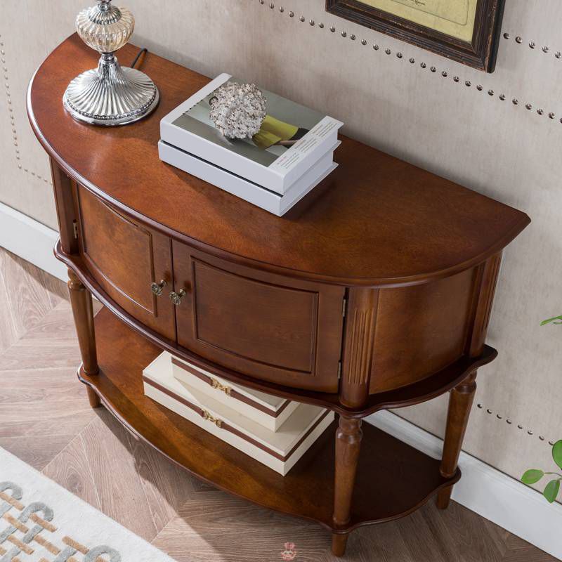 Tavolo di accento di legno vittoriano Mezza luna Console Table per Hall