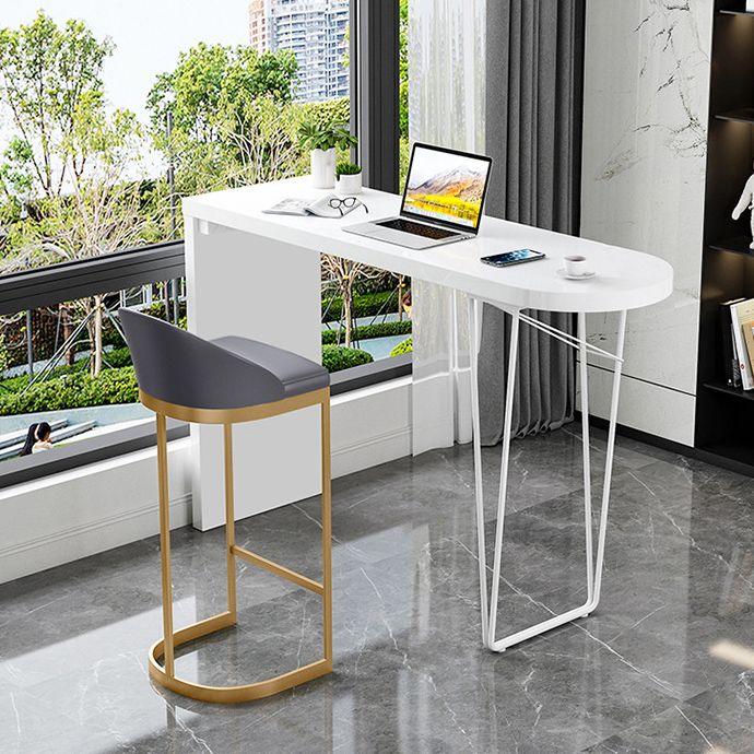 Specialty Pub Table Contemporary Wood Bar Table in White for Indoor