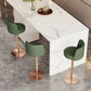 Glam Style Liftable Bar Stool PU Leather Counter Bar Stool with Metal Legs for Home
