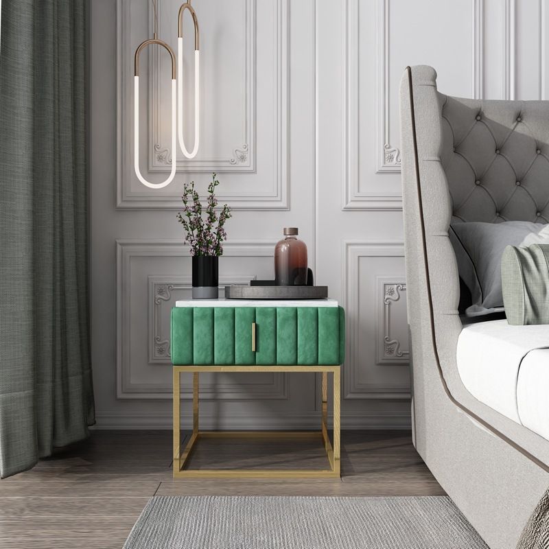 Armoire de chevet en métal et en ardoise Table de chevet minimaliste moderne avec tiroir