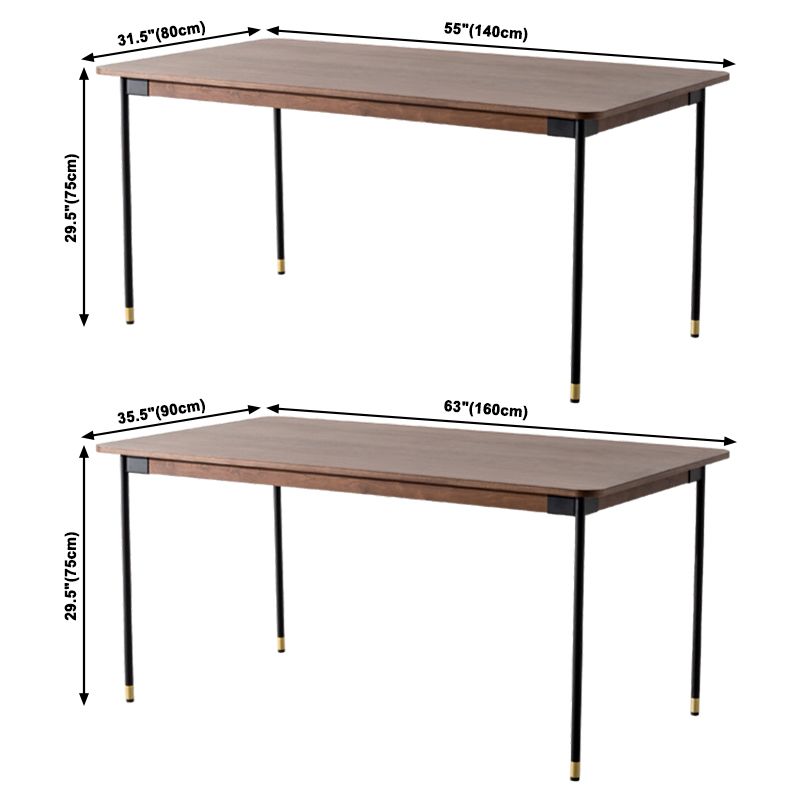 Rectangle Pine Solid Wood Table Luxury Dining Table in Brown with 4 Legs for Restaurant Clearhalo ' dining_table' 'Dining Tables & Seating' 'Dining Tables' 'furn' 'furn_dining_table' 'Furniture' 'furniture_dining_table' 'Kitchen & Dining Furniture' 'kitchen&dining_furn' 'kitchen' 'kitchen_dining_table' 1200x1200_77da394f-068d-4524-9109-426230a464f6