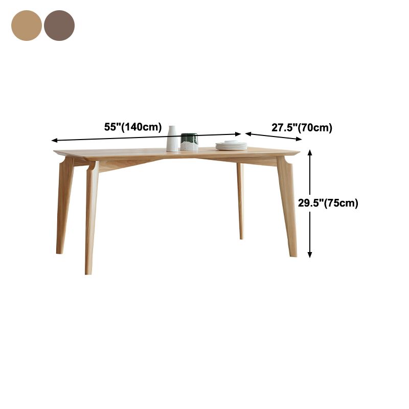 Rectangle Mid-Century Modern Dining Table Pine Wood Fixed Table with 4 Legs Clearhalo ' dining_table' 'Dining Tables & Seating' 'Dining Tables' 'furn' 'furn_dining_table' 'Furniture' 'furniture_dining_table' 'Kitchen & Dining Furniture' 'kitchen&dining_furn' 'kitchen' 'kitchen_dining_table' 1200x1200_77da65b1-08d6-4cc9-8617-1fcc8f3c9e95
