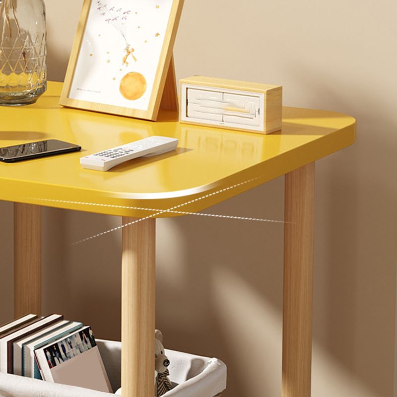 Nordic Square/Round Wood End Table 20.87" H 2-Tier Side Table