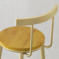 Modern Armless Backrest Counter Stool Iron Bar Stool with Wooden Seat and Pedal