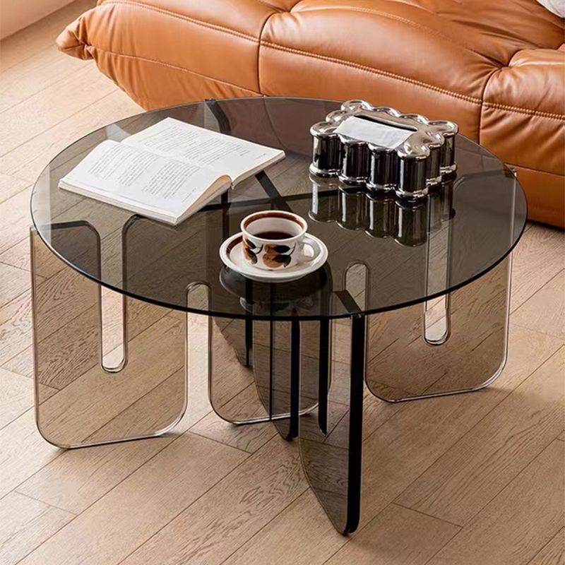 Abstract Coffee Table Modern Glass Top Coffee Cocktail Table Clearhalo 'Coffee & Accent Tables' 'Coffee Tables' 'coffee_tables' 'furn' 'furn_coffee_tables' 'Furniture' 'Living Room Furniture' 1200x1200_77dc8095-9405-4e7f-9f2b-073fdeb70419