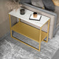 Contemporary Sled with Shelf Rectangular Double Tier Living Room Side Table
