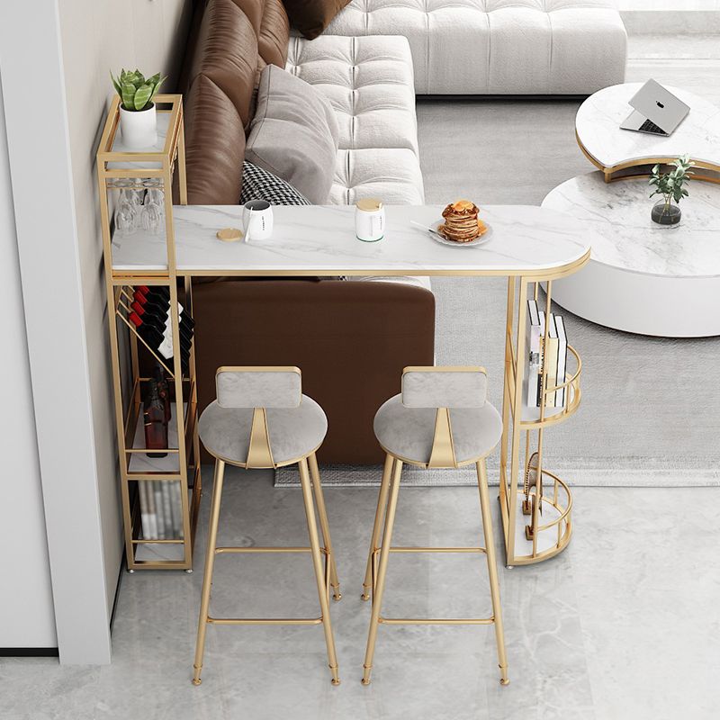 Modern Bar Dining Table Indoor Bar Height Table with Shelves 42-Inch Top Clearhalo 'Bar Furniture' 'Bar Tables' 'bar_tables' 'furn' 'furn_bar_tables' 'Furniture' 'furniture_bar_tables' 'Kitchen & Dining Furniture' 'kitchen&dining_furn' 'kitchen' 1200x1200_77dee417-e8e2-4a48-a033-be57adc52ba8