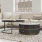 Frame Coffee Table Contemporary Stone/Glass Cocktail Table with Storage Drawers Clearhalo 'Coffee & Accent Tables' 'Coffee Tables' 'coffee_tables' 'furn' 'furn_coffee_tables' 'Furniture' 'Living Room Furniture' 1200x1200_77dff453-9f6e-453a-b574-3aef2e19e489