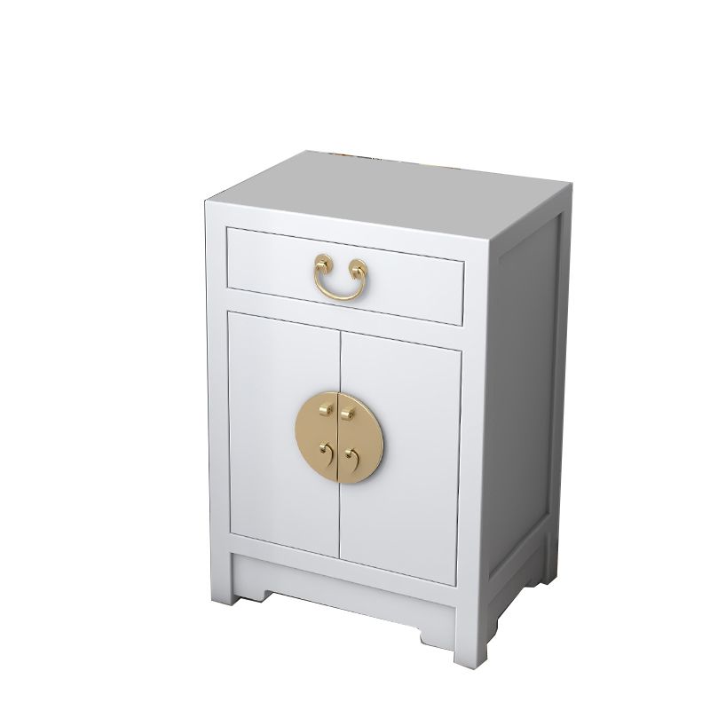 Nightand en bois massif avec armoire 27,5 "de haut 1 - Terre-table de tiroir