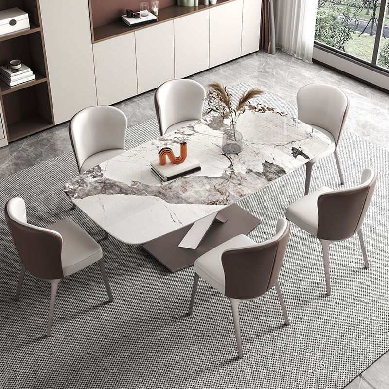 Nordic Glam Sintered Stone Dining Table Set 1/4/5/6/7 Pieces Dining Set