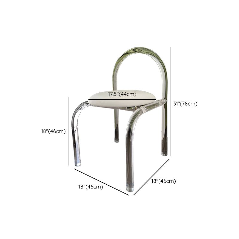 Moderne stijl eetkamerstoel leer open achterkant stoel met acrylbasis