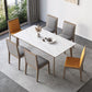 Modern Style Dining Table Sintered Stone 4 Legs Table for Home