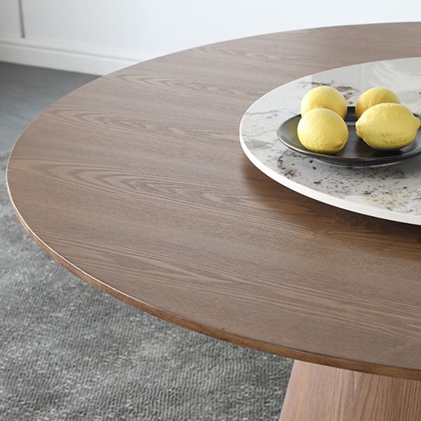 Table en bois de cendre contemporain pour table à manger au restaurant avec base de piédestal