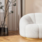 Contemporary Wool Standard Sofa, Sloped Arm Sewn Pillow Back Seating in White