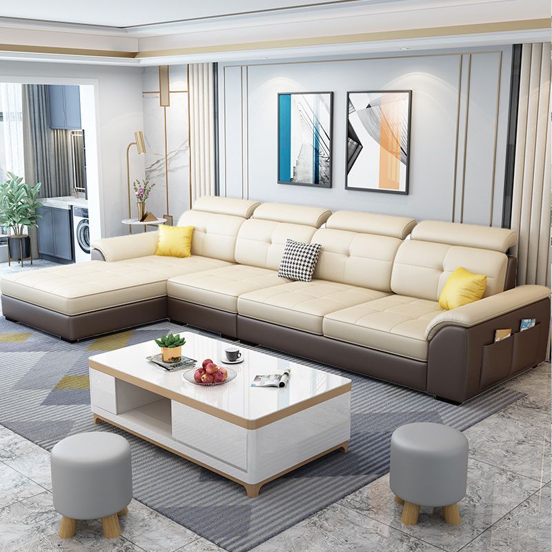 Nordic Style Sofa Bed Latex/sponge Seat Filling Imitation Leather Sofa