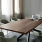 Rectangle Black Base Dining Table Industrial Wood Table for Dining Room