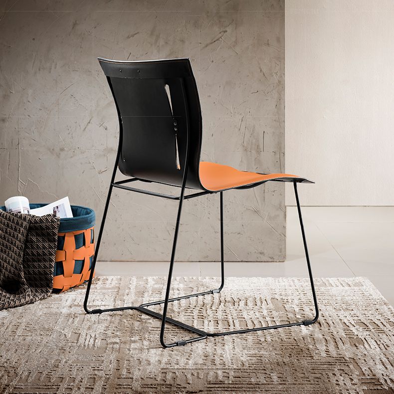 Metal Frame Dining Room Chair Indoor Faux Leather Dining Chair Clearhalo 'Dining Chairs' 'Dining Tables & Seating' 'dining_chair' 'furn' 'furn_dining_chair' 'Furniture' 'Kitchen & Dining Furniture' 1200x1200_77e7763a-70d8-4c75-93cd-33abfe241ce1