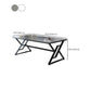 Modern Stone Top Office Desk Rectangle Writing Desk with Sled Base for Home
