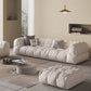 Contemporary White Cushions Tuxedo Arm Living Room Standard Settee