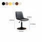 Scandinavian Metal Stool Adjustable Low Back Faux Leather Barstools in Matte Finish Clearhalo 'Bar Furniture' 'Bar Stools' 'bar_stools' 'furn' 'furn_bar_stools' 'Furniture' 'Kitchen & Dining Furniture' 1200x1200_77e98922-398f-4818-985f-7bde73bddd7c