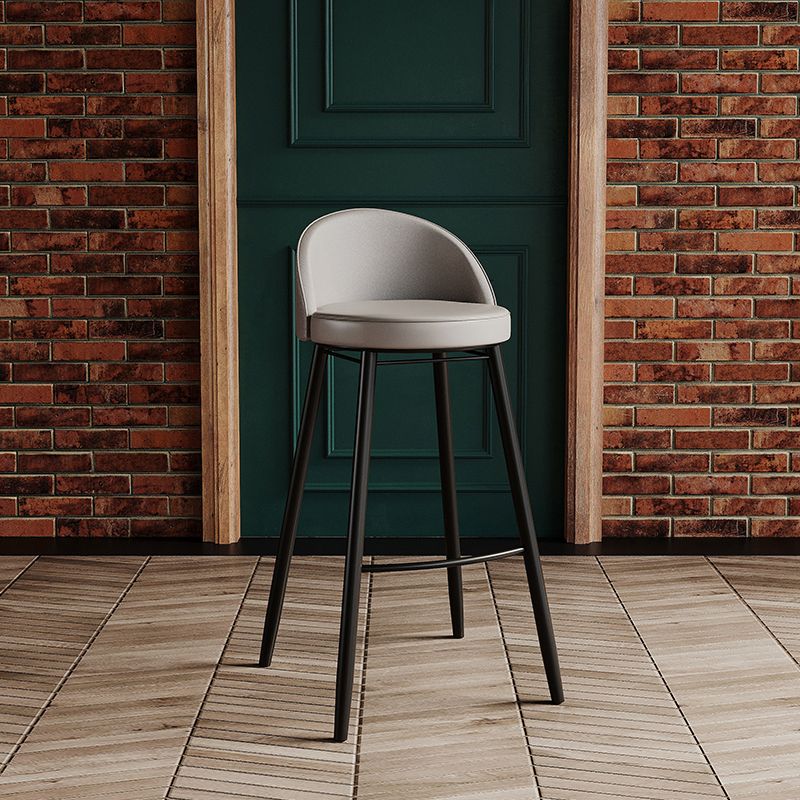 Industrial Backrest Counter Stool Iron Cafe Bar Stool with Leather Cushion and Pedal Clearhalo 'Bar Furniture' 'Bar Stools' 'bar_stools' 'furn' 'furn_bar_stools' 'Furniture' 'Kitchen & Dining Furniture' 1200x1200_77e98a28-7406-41c6-9edc-4d3474effc58