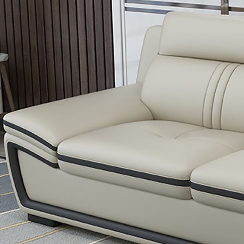 Oreiller tufted top bras sectionnel modernisme beige authentique canapé en cuir et chaise