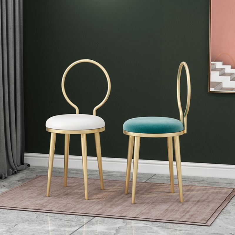 Glam Metal Dining Room Chair Armless Open Back Dining Side Chair for Home Use Clearhalo ' kitchen&dining_furn' 'Dining Chairs' 'Dining Tables & Seating' 'dining_chair' 'furn' 'furn_dining_chair' 'Furniture' 'furniture_dining_chair' 'Kitchen & Dining Furniture' 'kitchen' 1200x1200_77ea7a33-7870-4d33-93f1-c458734684b3