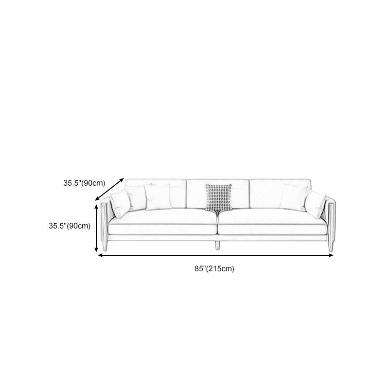 Greamy-White 35" High Contemporary Square Arm Standard Sofa with Loose Back Clearhalo 'furn' 'furn_sofas' 'Furniture' 'furniture_sofas' 'Living Room Furniture' 'Sofa' 'sofas' 1200x1200_77eb03cb-aee7-4019-b2aa-3ea43689fc12