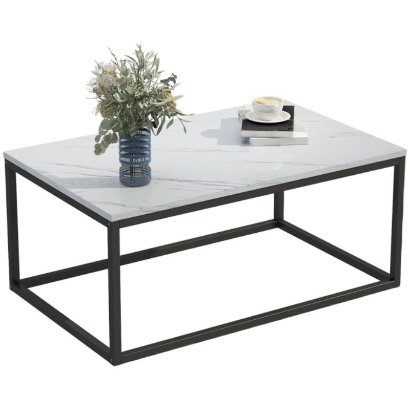 Modern Rectangular Steel Frame Coffee Table Black Cocktail Table Clearhalo 'Coffee & Accent Tables' 'Coffee Tables' 'coffee_tables' 'furn' 'furn_coffee_tables' 'Furniture' 'furniture_coffee_tables' 'Living Room Furniture' 1200x1200_77eb1c08-5954-4250-a538-85d718f816e0