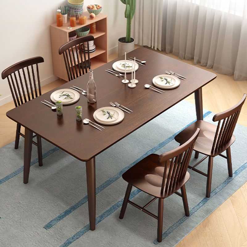 Brown Rectangle Dining Table Solid Wood Dining Table for Dining Room Clearhalo 'Dining Tables & Seating' 'Dining Tables' 'dining_table' 'furn' 'furn_dining_table' 'Furniture' 'Kitchen & Dining Furniture' 1200x1200_77eb397b-ee29-49b5-ab2c-08a4e9c0b671