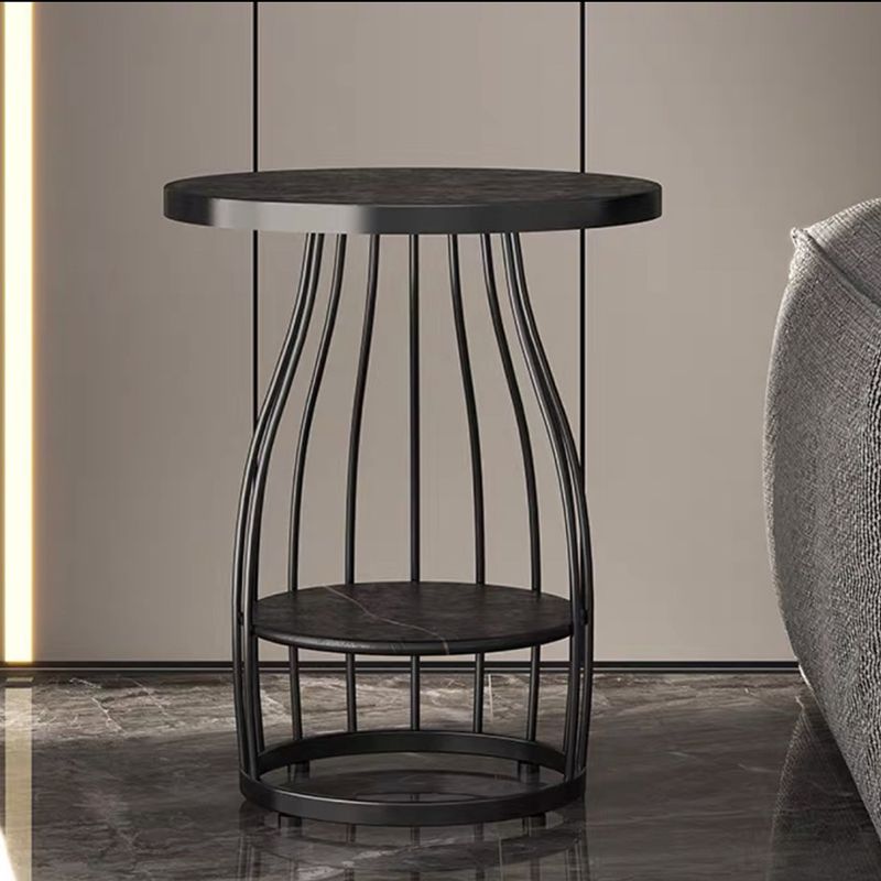 Modern Style Black/gold Metal Base Marble & SLATE Top Round Side Table Clearhalo 'Coffee & Accent Tables' 'End & Side Tables' 'end_side_tables' 'furn' 'furn_end_side_tables' 'Furniture' 'Living Room Furniture' 1200x1200_77ebed84-1b1d-41e0-86b8-593b8cbff2e3
