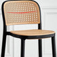 Sgabello moderno con poggiapiedi quadrato Sgabello in rattan di plastica in bianco e nero