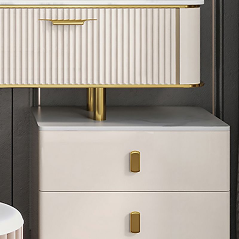 Beige Wood Vanity Dressing Table Set Glam Slate Top Dressing Table Clearhalo 'Bedroom Furniture' 'furn' 'furn_makeup_vanities' 'Furniture' 'Makeup Vanities' 'makeup_vanities' 1200x1200_77ed4f6f-ac70-4e1f-ab29-0a9e36e436cb