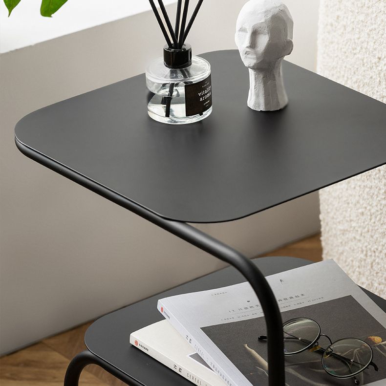 Metallbett Nachttisch 18,5 "hoher Industrial Night Tisch mit 2 Regalen