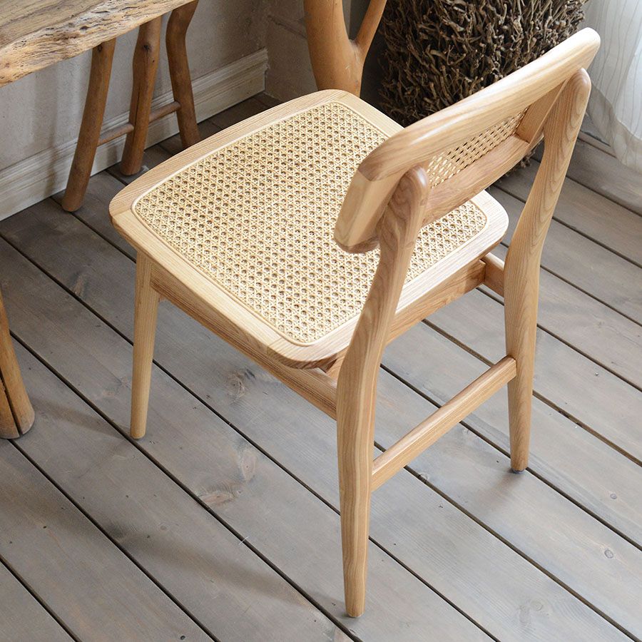 Indoor Armless Dining Chairs Rattan Side Chairs with Wood Legs (Set of 2) Clearhalo ' kitchen&dining_furn' 'Dining Chairs' 'Dining Tables & Seating' 'dining_chair' 'furn' 'furn_dining_chair' 'Furniture' 'furniture_dining_chair' 'Kitchen & Dining Furniture' 'kitchen' 1200x1200_77eddfb2-5e33-4a54-aa8f-a7bea861b38a