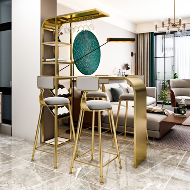 Contemporary Style Rectangle Bar Table Stone Bar Height Table with Storage Clearhalo 'Bar Furniture' 'Bar Tables' 'bar_tables' 'furn' 'furn_bar_tables' 'Furniture' 'Kitchen & Dining Furniture' 1200x1200_77f05cf0-a558-45a8-93d4-283b01cad4c7
